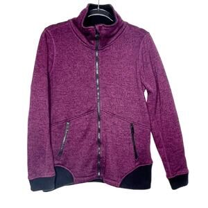 CALVIN KLEIN Performance Zip Up Fleece Jacket Quick Dry Purple Black Size Medium